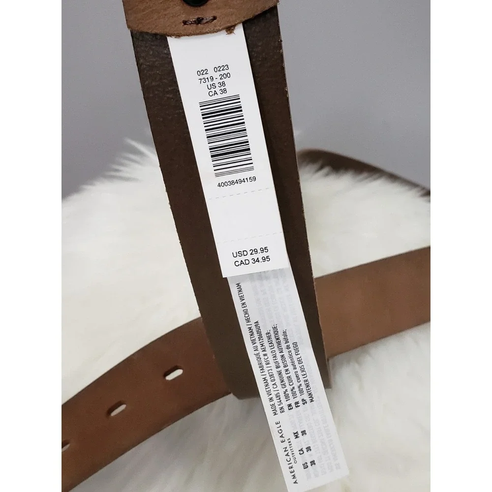NEW SIZE 38 American Eagle Outfitters Mens Brown Leather Belt y2k surfer prep